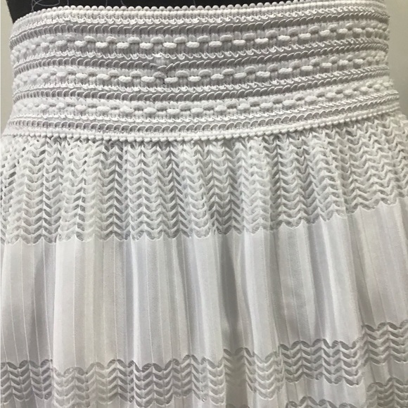 White Adiva Midi Chevron Lace Skirt - Picture 4 of 9